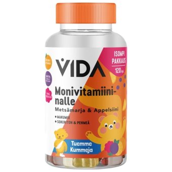 Мультивитаминные мягкие пастилки Vida со вкусом лесных ягод и апельсина (уп 120 шт) 240 гр Мультивитаминные мягкие пастилки Vida со вкусом лесных ягод и апельсина (уп 120 шт) 240 гр