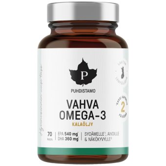 Рыбий жир усиленный Puhdistamo Vahva Omega -3 70 капсул Рыбий жир усиленный Puhdistamo Vahva Omega -3 70 капсул
