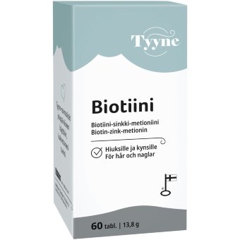 Биотин с метионином и цинк Tyyne Biotiini для волос и ногтей 60 табл Vitabalans Биотин с метионином и цинк Tyyne Biotiini для волос и ногтей 60 табл Vitabalans