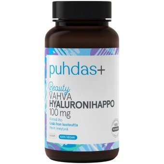 Натуральная гиалуроновая кислота Vahva hyaluronihappo для кожи и суставов Puhdas+ 100 мг 60 капсул Натуральная гиалуроновая кислота Vahva hyaluronihappo для кожи и суставов Puhdas+ 100 мг 60 капсул