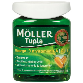 Витамины Омега-3, D и A, E Moller Tupla Omega-3 100 капсул Moller (цена по акции) Витамины Омега-3, D и A, E Moller Tupla Omega-3 100 капсул Moller (цена по акции)
