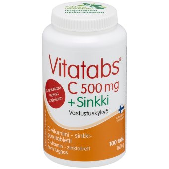 Витамины для иммунитета Vitatabs C 500 мг + цинк с биофлавоноидами 100 табл Hankintatukku Витамины для иммунитета Vitatabs C 500 мг + цинк с биофлавоноидами 100 табл Hankintatukku