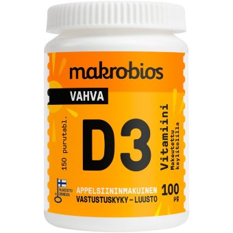 Витамин D3 100 мкг с апельсиновым вкусом 150 шт Makrobios Витамин D3 100 мкг с апельсиновым вкусом 150 шт Makrobios