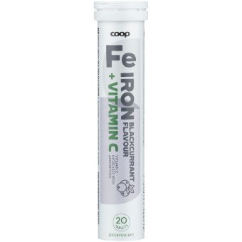 Шипучие таблетки Coop Fe с железом и витамином C 20 шт со вкусом черной смородины Шипучие таблетки Coop Fe с железом и витамином C 20 шт со вкусом черной смородины