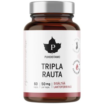 Пищевая добавка с железом Puhdistamo Tripla Rauta 60 капсул Пищевая добавка с железом Puhdistamo Tripla Rauta 60 капсул