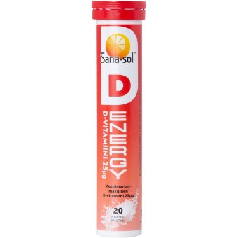 Шипучие таблетки с витамином D3 25 мкг Sana-sol D-Energy 20 шт со вкусом лесных ягод Шипучие таблетки с витамином D3 25 мкг Sana-sol D-Energy 20 шт со вкусом лесных ягод